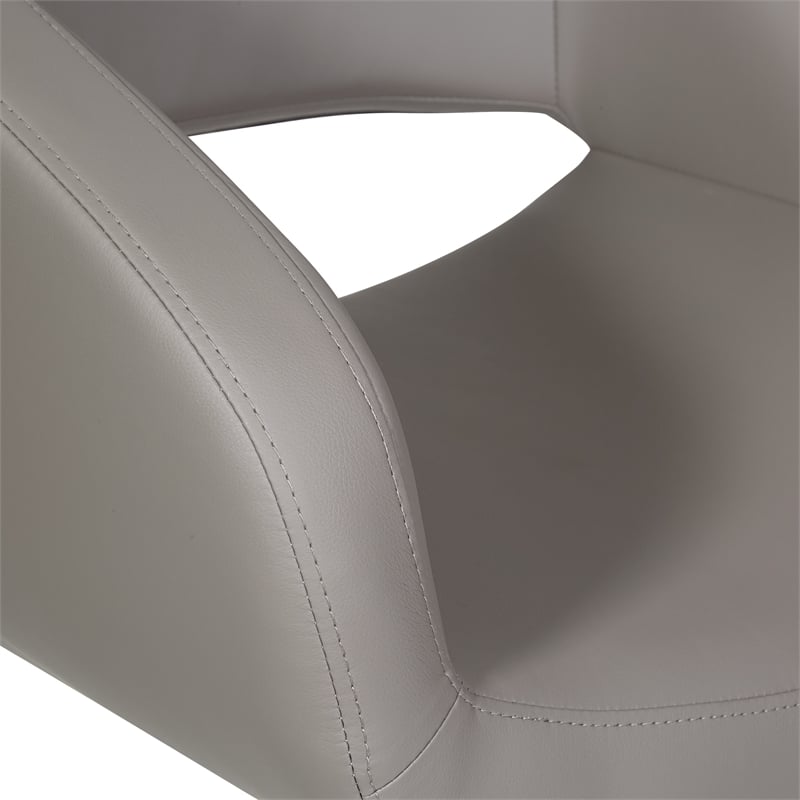 Scranton & Co Gray Faux Leather Accent Chair with Chrome Base