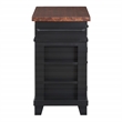 Scranton & Co Farmhouse Kitchen Island in Black with Wood Top