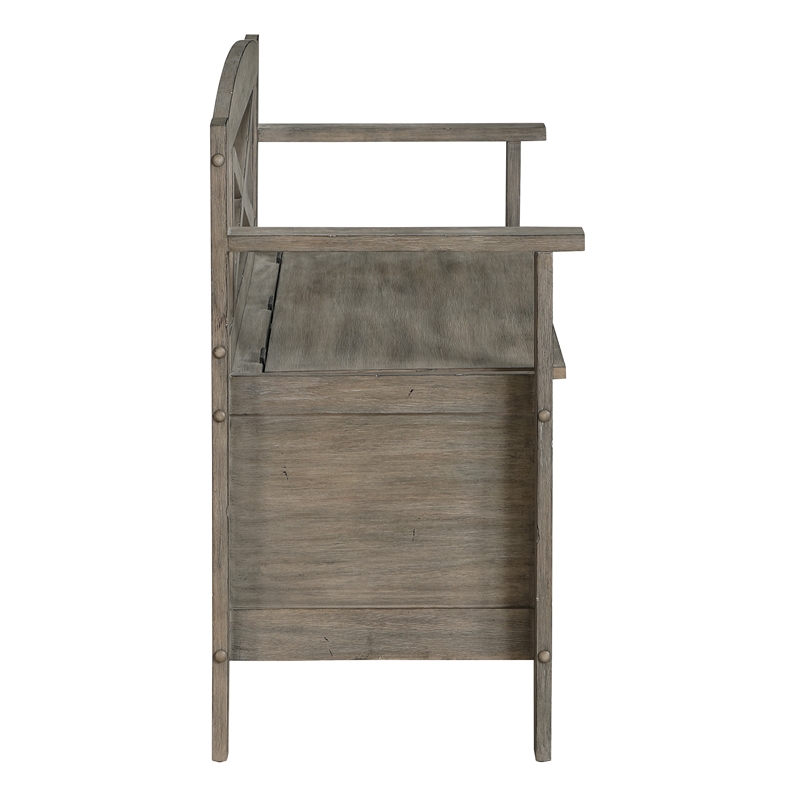 Scranton & Co Mission Style Entry Way Bench in Greystone Gray Engineered Wood