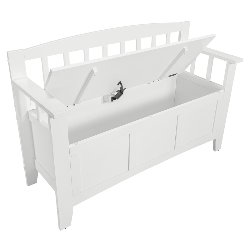 Scranton & Co Mission Style Entry Way Bench in Sierra Snow White Engineered Wood