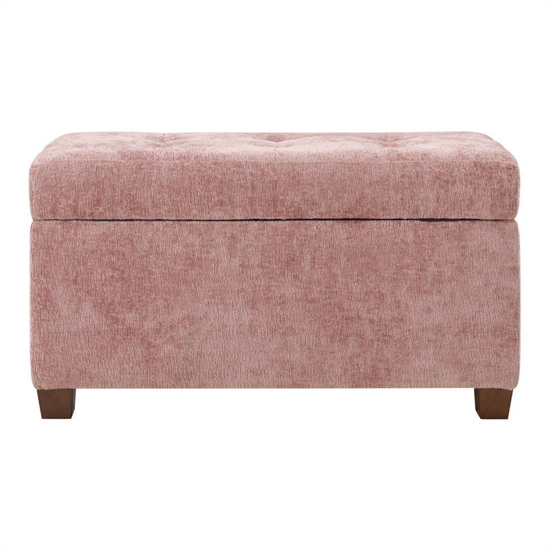 Scranton & Co Storage Rectangle Ottoman in Dusty Rose Fabric