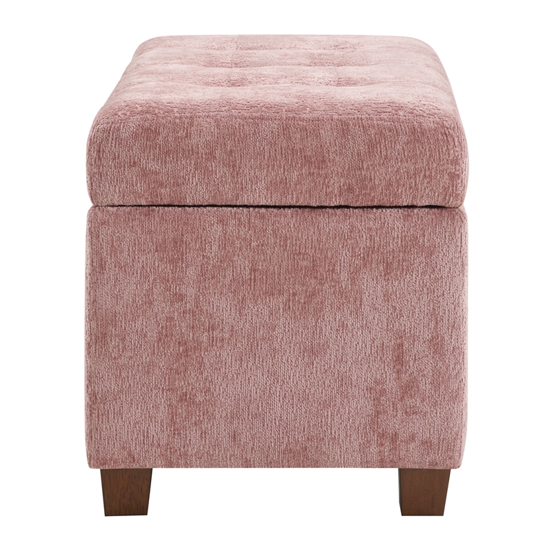 Scranton & Co Storage Rectangle Ottoman in Dusty Rose Fabric