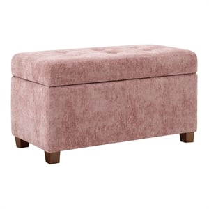 Scranton & Co Storage Rectangle Ottoman in Dusty Rose Fabric