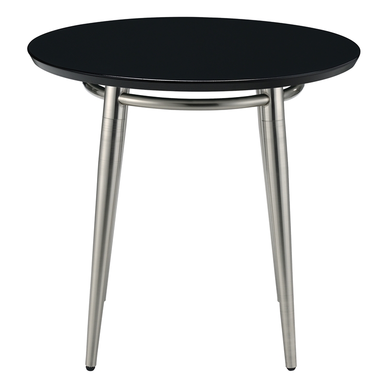 Scranton & Co Round End Table with Engineered Wood in Black Top