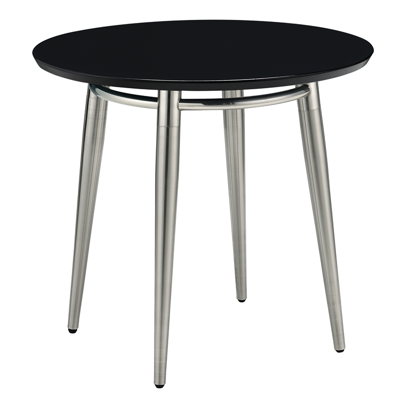 Scranton & Co Round End Table with Engineered Wood in Black Top