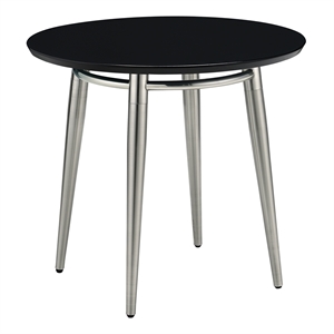 Scranton & Co Round End Table with Engineered Wood in Black Top