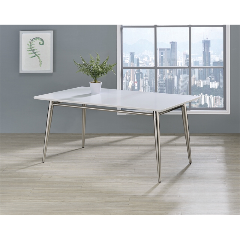 Scranton & Co Rectangle Coffee Table with Engineered Wood in White Top