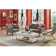 Scranton & Co Mid-Century Modern Sofa in Cement Gray Fabric Coffee Legs