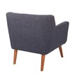 Scranton & Co Mid-Century Modern Sofa in Navy Blue Fabric with Coffee Legs