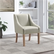 Scranton & Co Scoop Back Accent Chair in Cream Faux Leather Espresso Legs