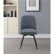 Scranton & Co Faux Leather Swivel Accent Chair in Navy with Black Legs