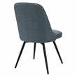 Scranton & Co Faux Leather Swivel Accent Chair in Navy with Black Legs
