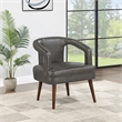 Scranton & Co Modern Accent Reception Chair in Pewter Gray Faux Leather