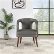Scranton & Co Modern Accent Reception Chair in Pewter Gray Faux Leather