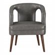 Scranton & Co Modern Accent Reception Chair in Pewter Gray Faux Leather