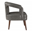 Scranton & Co Modern Accent Reception Chair in Pewter Gray Faux Leather
