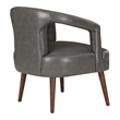 Scranton & Co Modern Accent Reception Chair in Pewter Gray Faux Leather