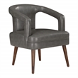 Scranton & Co Modern Accent Reception Chair in Pewter Gray Faux Leather