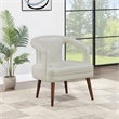 Scranton & Co Modern Accent Reception Chair in Cream Faux Leather
