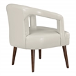 Scranton & Co Modern Accent Reception Chair in Cream Faux Leather
