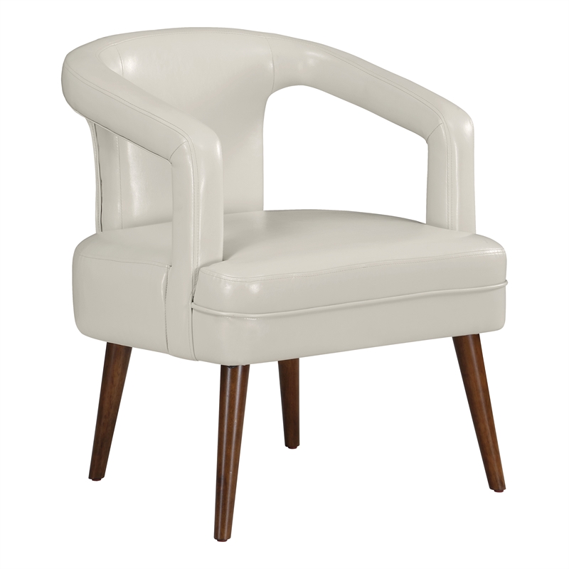 Scranton & Co Modern Accent Reception Chair in Cream Faux Leather
