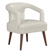 Scranton & Co Modern Accent Reception Chair in Cream Faux Leather