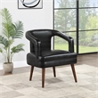 Scranton & Co Modern Accent Reception Chair in Black Faux Leather