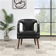 Scranton & Co Modern Accent Reception Chair in Black Faux Leather