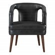 Scranton & Co Modern Accent Reception Chair in Black Faux Leather