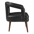 Scranton & Co Modern Accent Reception Chair in Black Faux Leather