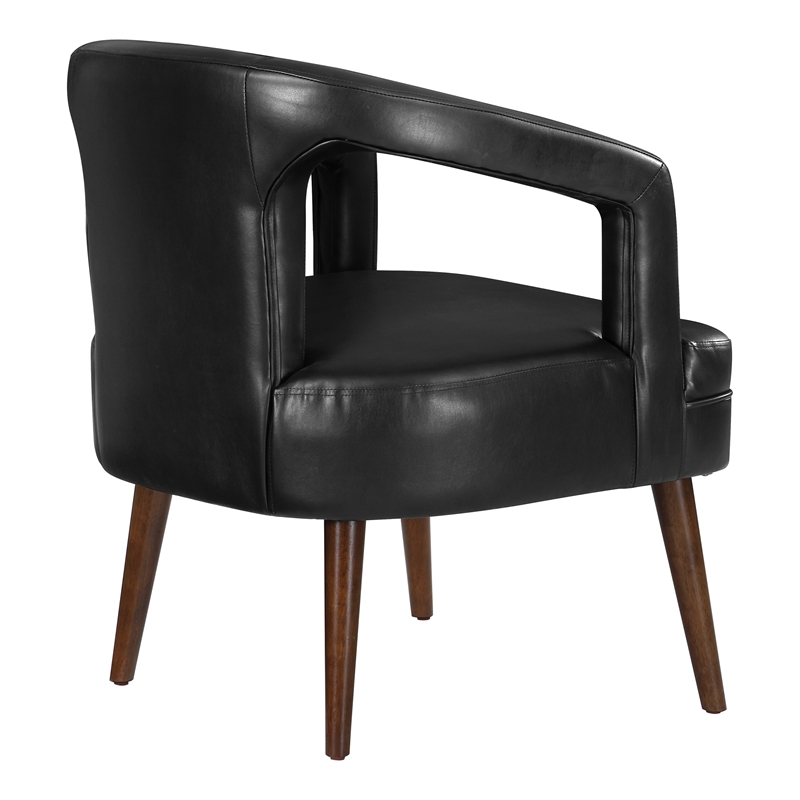 Scranton & Co Modern Accent Reception Chair in Black Faux Leather