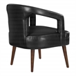 Scranton & Co Modern Accent Reception Chair in Black Faux Leather