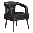 Scranton & Co Modern Accent Reception Chair in Black Faux Leather