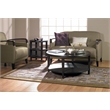 Scranton & Co Woven Accent Chair in Seaweed Green with Espresso Arms