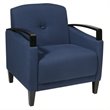 Scranton & Co Woven Accent Chair in Indigo Blue with Espresso Wood Arms