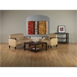 Scranton & Co Woven Wheat Accent Chair with Interlace Fabric Espresso Arms