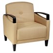 Scranton & Co Woven Wheat Accent Chair with Interlace Fabric Espresso Arms