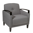 Scranton & Co Woven Charcoal Gray Accent Chair with Espresso Finish Arms