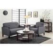 Scranton & Co Woven Charcoal Gray Accent Chair with Espresso Finish Arms
