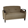 Scranton & Co Woven Seaweed Green Loveseat with Espresso Wood Accents