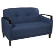 Scranton & Co Woven Indigo Blue Loveseat with Espresso Wood Accents