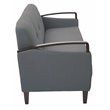 Scranton & Co Sofa in Charcoal Fabric with Dark Espresso Wood Accents