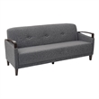 Scranton & Co Sofa in Charcoal Fabric with Dark Espresso Wood Accents