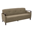Scranton & Co Sofa in Woven Seaweed Brown Fabric with Espresso Accents