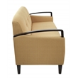 Scranton & Co Sofa in Woven Wheat Beige Fabric with Espresso Accents