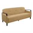 Scranton & Co Sofa in Woven Wheat Beige Fabric with Espresso Accents