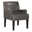 Scranton & Co Traditional Armchair in Pewter Faux Leather Tapered Legs