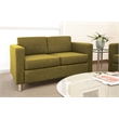 Scranton & Co Contemporary Loveseat in Green Fabric Chrome Legs