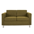 Scranton & Co Contemporary Loveseat in Green Fabric Chrome Legs