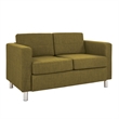 Scranton & Co Contemporary Loveseat in Green Fabric Chrome Legs